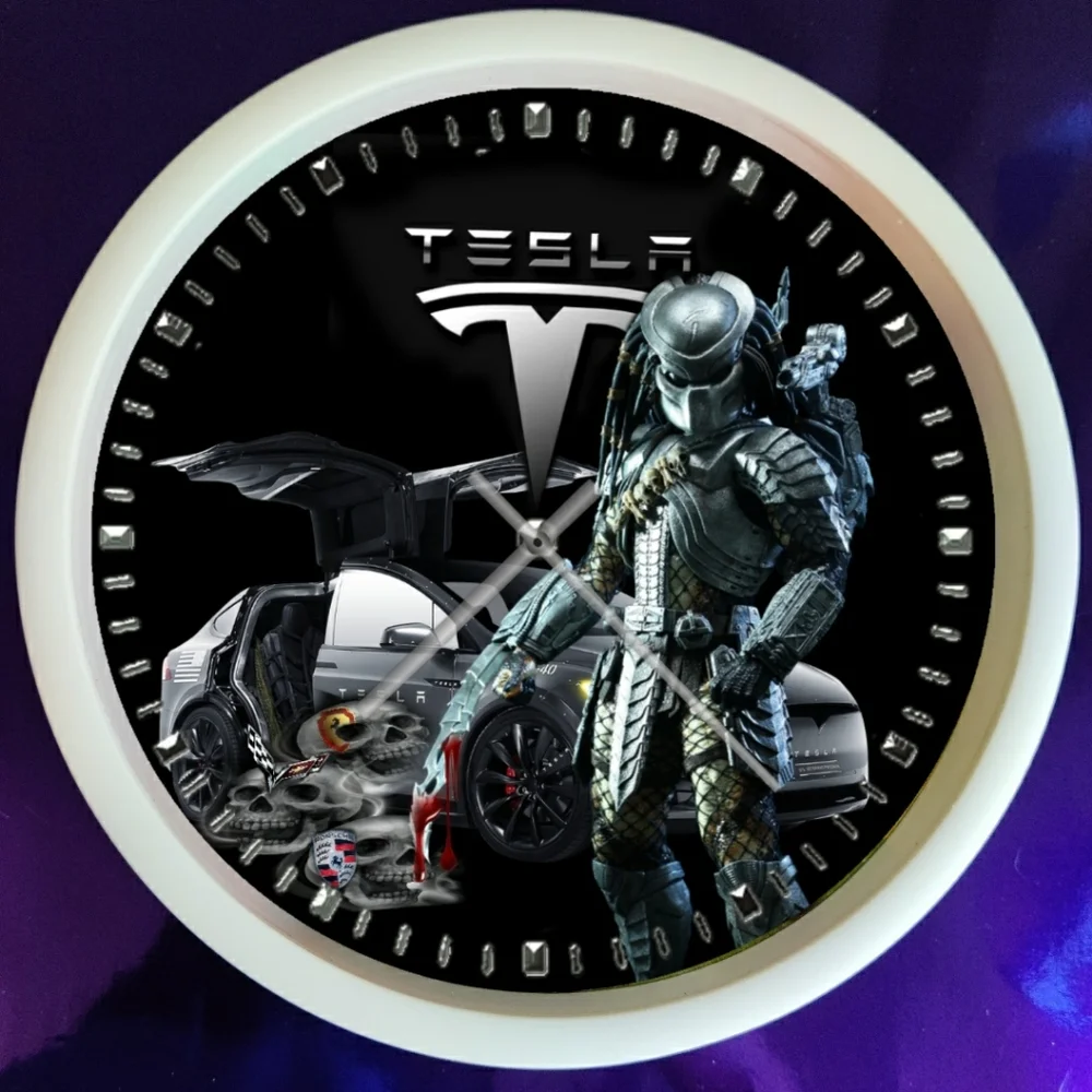 Tesla predator wall clock